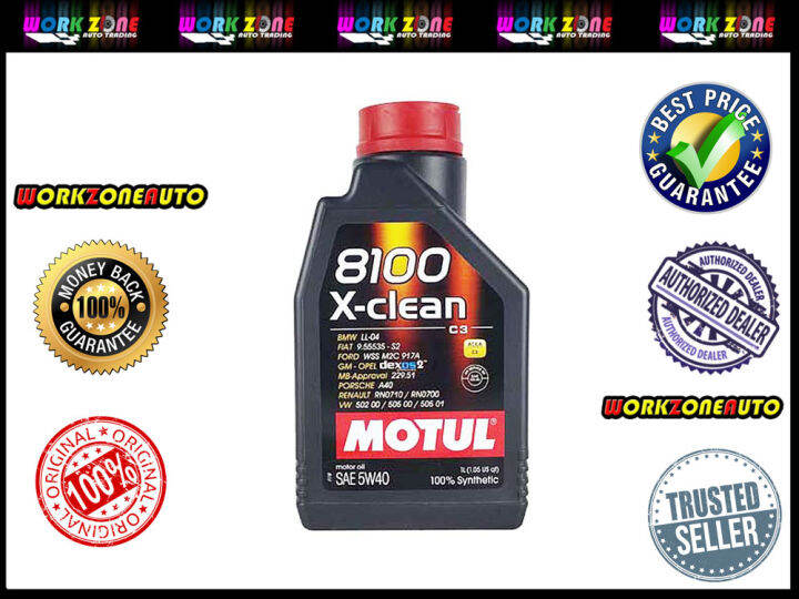 Motul 8100 5W40 X-CLEAN C3 Synthetic Engine Oil - 1L