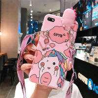 น่ารักไดโนเสาร์สีชมพู Unicorn เคสโทรศัพท์สำหรับ OPPO A57 2022 A77 2022 A55 A54 A96 4G 5G A95 4G A54 A55 A16 A15 A15S A1K Realme C2 C35 C25 C25S C20 C21 C17 C15 C12 C11 2020 2021 โทรศัพท์มือถือซิลิโคนนิ่มลายการ์ตูน Pop กระเป๋าสะพายข้างปลอก