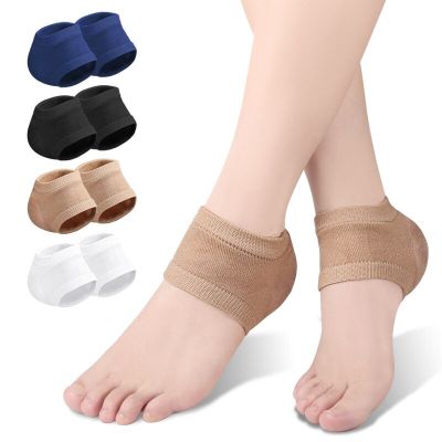 Gel Silicone Heel Protector Sleeve Heel Pads Heel Cups Plantar Fasciitis Support Feet Care Skin Repair Cushion Half-yard Socks Shoes Accessories