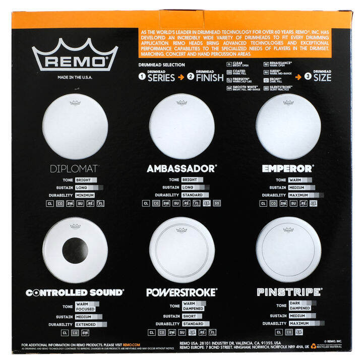 remo-diplomat-clear-drumhead-หนังกลอง-แบบน้ำมันใส-1-ชั้น-หนา-7-5-มิล-made-in-usa