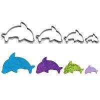 Four Specifications Cartoon Marine Mammal Little Dolphin Plastic Molds Cake Fondant Tools Cookie Sushi and Fruits Cutters Bread Cake  Cookie Accessori