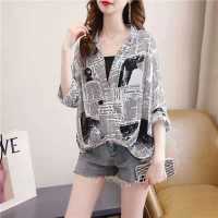 Summer new style plus size womens chiffon shirt female short-sleeved bat sleeve Korean version was thin wild shirt