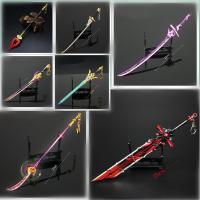 22CM Genshin Impact Game Peripheral 7 5-Star Weapon Toys Wolfs Gravestone Staff of Homa Metal Ornament Keychain Student Gift Picture Hangers Hooks