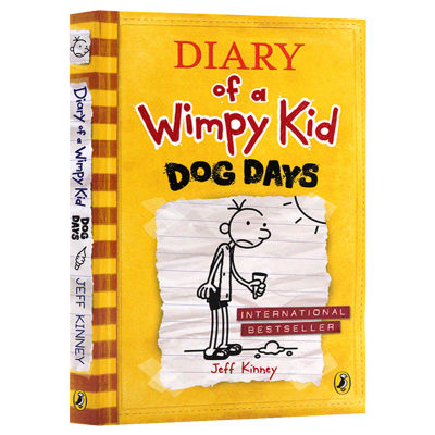 Childrens diary 4 English original novel diary of a Wimpy Kid 4 dog days childrens English extracurricular reading chapter Bridge Book funny comics picture story book English original book