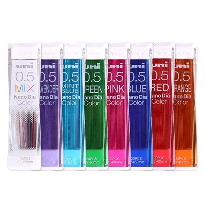 Uni NanoDia Color pencil lead 0.5 ไส้ดินสอกด หลากสี สีสวย *ราคาต่อหลอด