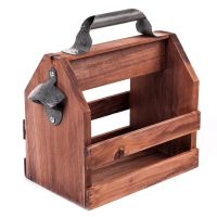 r-Abla Bar Tool Stainless Steel Beer Bottle Opener Funny Wooden Wine Baskets Beer Caddy