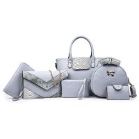 [COD] Mother-in-law bag six-piece set crocodile snake fashion shoulder Messenger Ladies big trendy