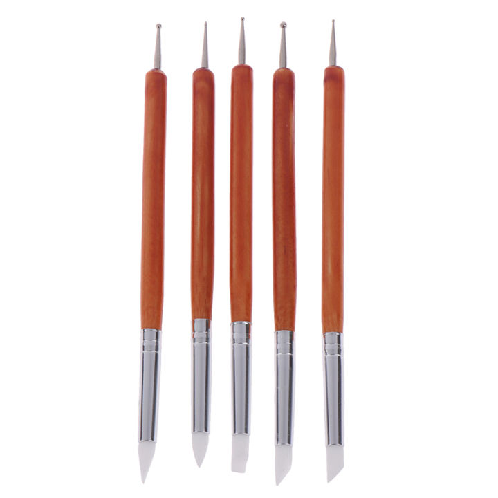 cw-5pcsset-soft-pottery-clay-tool-silicone-stainless-steel-two-head-sculpting-polymer-moing-shaper-art-tools-wholesale