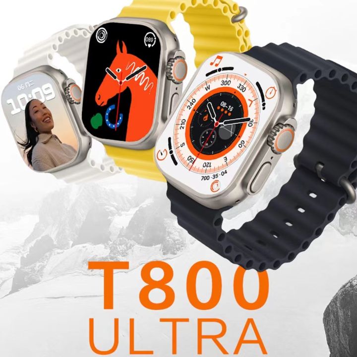 นาฬิกาsmart-watch-สมาร์ทวอทช์-รุ่น-t800-ultra-นาฬิกาอัจฉริยะ-พร้อมส่ง-คุยโทรศัพท์ได้-แถมสายชาร์จและคู่มือผู้ใช้-พร้อมส่งจาก-กทม