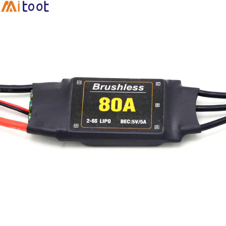 mitoot-80a-ไร้แปรงตัวควบคุมความเร็ว-esc-2-6s-พร้อม5v-5a-ubec-สำหรับ-rc-บังคับวิทยุ-fpv-เครื่องบินเฮลิคอปเตอร์