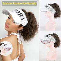 【jw】▩ LANLAN Sport Hat Wig One-piece Wide Brim Retractable Fashion Synthetic