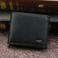 Mens Wallet Money Bag Solid Color Leather Business Large-capacity Fashion Retro Business Wallet Vintage Male Walltes Purse