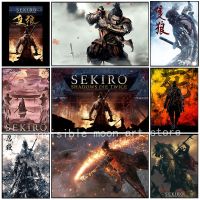 ♝เกมเซกิโรวิญญาณมืด Sekiro เงาตายสองครั้งโปสเตอร์ศิลปะภาพวาดผ้าใบติดผนังพิมพ์ภาพสำหรับห้องนั่งเล่นของตกแต่งบ้านทันสมัย