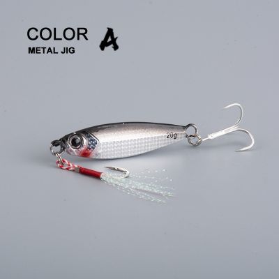 【CW】☋  Metal Fishing Jig Baits Wobbler Crankbaits with Hooks Tackle Hard Sinking Bait 7g10g15g20g30g WIth
