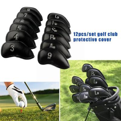 Deluxe Synthetic Leather Golf Iron Covers Club Cover Waterproof For All Irons Club 12 Pcs/set T1e9