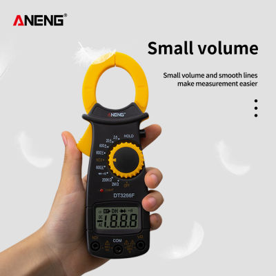 【2023】ANENG DT3266F Mini Digital Clamp Multimeter Amperemeter Electrical Clamp Meter AC DC Voltage Resistor Tester with Buzzer