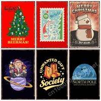 Merry Christmas Tree ป้ายโลหะดีบุก Party Market Plaques ห้องนั่งเล่นห้องนอน Wall Art ตกแต่งแผ่น Home Courtyard โปสเตอร์ New