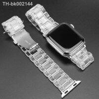 ✾ Transparent Resin strap for apple watch band 42mm 40mm correa 44mm 38mm link smart bracelet iwatch series 8 7 6 5 4 SE 41MM 45MM