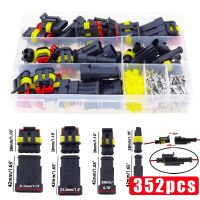 352pcs HID Waterproof Connector 1/2/3/4 Pins 26 Sets Car Automotive Electrical Wire Connectors Plug Truck Harness Electrical Connectors