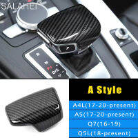 คาร์บอนไฟเบอร์รถคอนโซลเกียร์ Shift Handle Head กรอบสำหรับ Audi A4L A3 A5 A6 A7 S3 Q7 Q2L Q5L A6L S7อุปกรณ์เสริมอัตโนมัติ