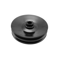 Black Double Groove Power Steering Pump Pulley Key Way Accessory Parts Component for GM SBC BBC Chevy 350 454