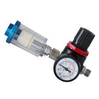 HVLP Spray Air Regulator Pressure Gauge 1/4 Mini Inline Air Filter Separator Adjust Air Pressure Regulator Gauge Spray Gun