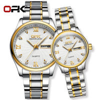 OPK Original Couple Watch Pair Waterproof Luminous Stainless steel Wristwatch Lovers Wedding Watch Set Classic Casual New 8103