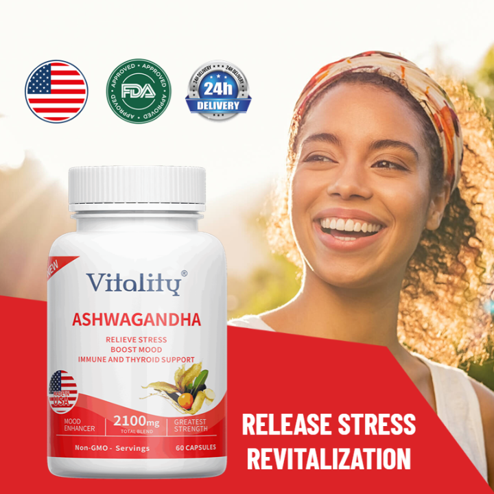 Pure Organic Ashwagandha Extract & Root Extract \2,100 mg Stress Relief, Mood Enhancer, Immune