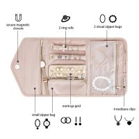 ROLL กล่องเก็บของสำหรับเก็บ สำหรับผู้หญิง เครื่องสำอางเล็บ ม้วนพับได้ กล่องใส่เครื่องประดับ กระเป๋าเคสขนาดเล็ก ที่จัดเก็บเครื่องประดับสำหรับการเดินทาง