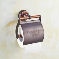 ₪ European Copper Toilet Paper Holder Luxury Fashion ORB Plating Wall Mounted Toilet Paper Rack Roll Holder Bathroom Accessories M