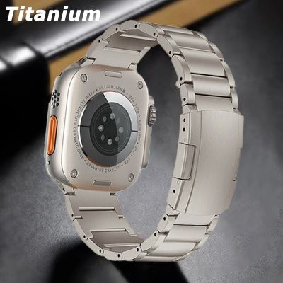 Luxury Titanium Strap For Apple Watch Ultra 49mm 45mm 41mm 42 40 38 44mm Metal Wristband For iWatch Series 8 7 6 5 4 3 Bracelet Straps