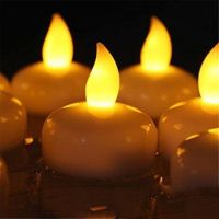 Waterproof Flameless Floating Tealight Candles / Warm Yellow Battery Flickering LED Tea Lights / fake Candles /Creative LED Candle / Long Lasting Battery Operated Fake Candles Light