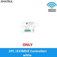 220V แผงติดผนังกระจกควบคุมระยะไกลไฟฟ้า433MHZ สวิตช์ไฟระบบสัมผัสไร้สายสมาร์ทโมดูลมินิ