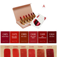 6pcsset High-end Lipstick Set Makeup red Matte Lipstick Set Gift Box Christmas Gift Ruby Woo Lady Danger Chili Lipstick