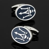 【Best-Selling】 Gift Pop จัดส่งฟรีโลโก้ใหม่ Maserati Cufflinks เสื้อแฟชั่นผู้ชาย Cufflinks อาวุโสออกแบบพิเศษยี่ห้อปุ่มของขวัญ