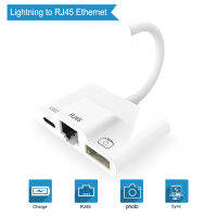 Lightning Ke RJ45อีเธอร์เน็ตอะแดปเตอร์ OTG สายแลน Rangkaian KabelHub dengan USB 3 Kamera dan พอร์ต Caj untuk แฟลชไดร์ฟ