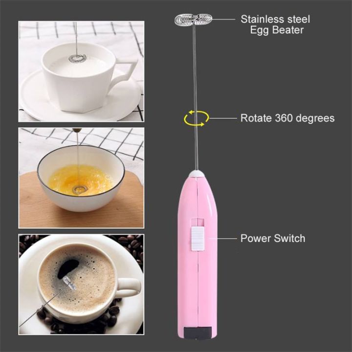 เครื่องกวนนมแบบเครื่องผสมอาหารที่ตีไข่ที่ชงกาแฟเครื่องตีฟองนมมือจับ-pengocok-telur-listrik-ขนาดเล็กอุปกรณ์ที่ใช้ในครัวเครื่องทำที่ทำฟองนม