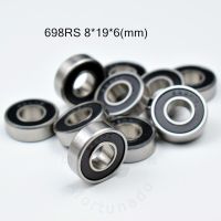 Miniature Bearing 698RS 10 Pieces 8*19*6(mm) free shipping chrome steel rubber Sealed High speed Mechanical equipment parts Axles  Bearings Seals