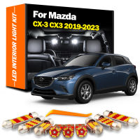 10ชิ้นชุดไฟไฟ LED ตกแต่งภายในรถยนต์ Canbus สำหรับ Mazda CX-3 CX3 2019 2020 2021 2022 2023การอ่านแผนที่โคมไฟป้ายทะเบียนหีบฝาทรงโค้ง