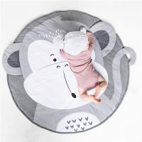 Round Baby play mat Baby climbing mat Child safety protective carpet kid animal pattern cushion Foldable Living room carpet