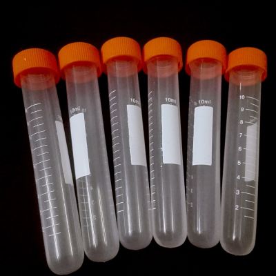 【YF】♤  10ml Plastic Centrifuge Tubes Round bottom Graduated Marks with Screw Cap Pack of 20pcs Free shipping