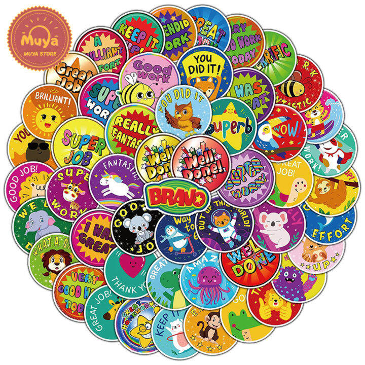 muya-50pcs-reward-stickers-for-kids-cute-waterproof-vinyl-stickers-for-student