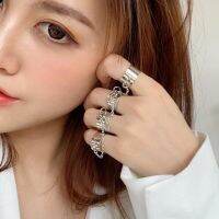 【CW】 1Pc Rings Fashion Multiple Stack Knuckle Ladies Antique Chain Combination