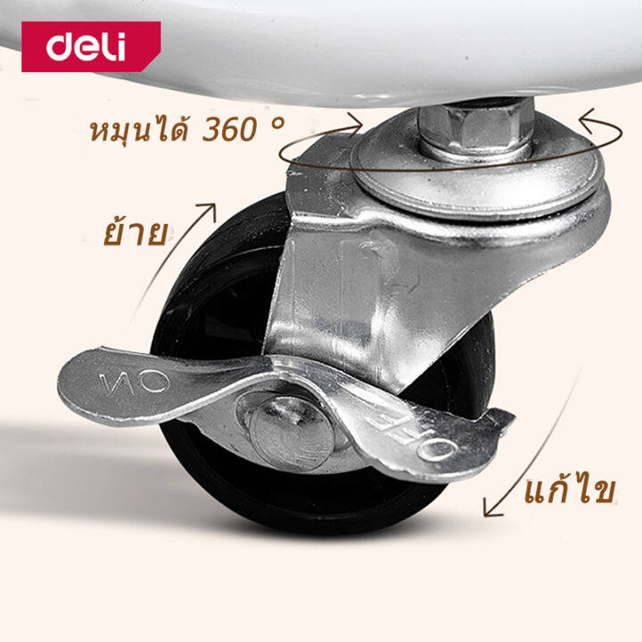 deli-ชั้นวางของมีล้อ-ชั้นวางรถเข็น-ชั้นวางของพลาสติก-ชั้นวางมีล้อ-ชั้นวาง-ชั้นวางของพลาสติก-3ชั้น-มีล้อเลื่อน-storage-cart