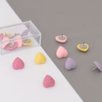 8pcs 9mm Resin Sweet Heart Photo Wall Pin School Supplies Push Pins Decorative Cork Board Pin Enamel Pin Thumb Tacks Cute Clips Pins Tacks