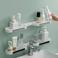 【Ekitchen Beauty】หมัดฟรีห้องน้ำหมุนชั้นวางติดผนังห้องน้ำ Washstand ครัวผนังชั้นเก็บมุมชั้นวางห้องน้ำออแกไนเซอร์