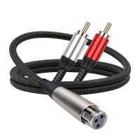 XLR To 2 RCA Y Splitter Cable Clear Audio Signal Transmission Audio Cable Adapter for Headphone Amplifier Mic Headphones Accessories