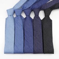 Cotton Denim Ties Men 39;s Solid Color Tie Narrow 6cm Width Necktie Slim Skinny Cravate Narrow Thick Neckties