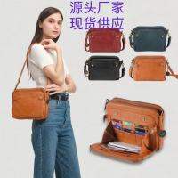 Three Layer Leather Crossbody Shoulder กระเป๋าหนังสามชั้นกระเป๋าสะพายข้างคลัทช์ -