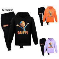 Blippi ชุดเสื้อผ้าเด็ก Lesure ผ้าฝ้าย + โพลีเอสเตอร์สำหรับวิ่งจ๊อกกิ้งแขนยาว Hoodie มีฮู้ดสำหรับเด็กหญิงเด็กชาย0000